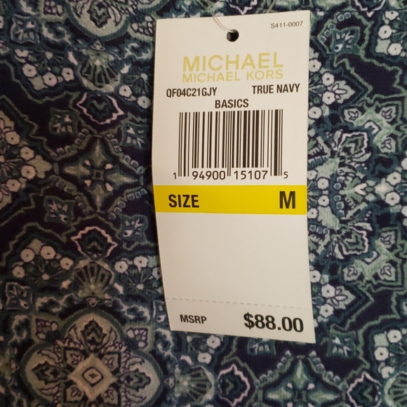 Michael kors blue geometric print top - Picture 6 of 7